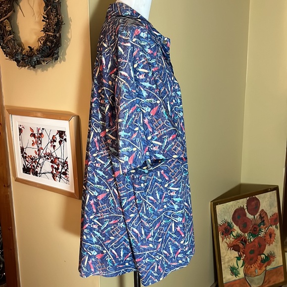 Vtg 90s KAHALA HAWAIIAN ISLANDS sz XXL Fish Lure ButtonFront Cotton Hawaii USA - Picture 5 of 16